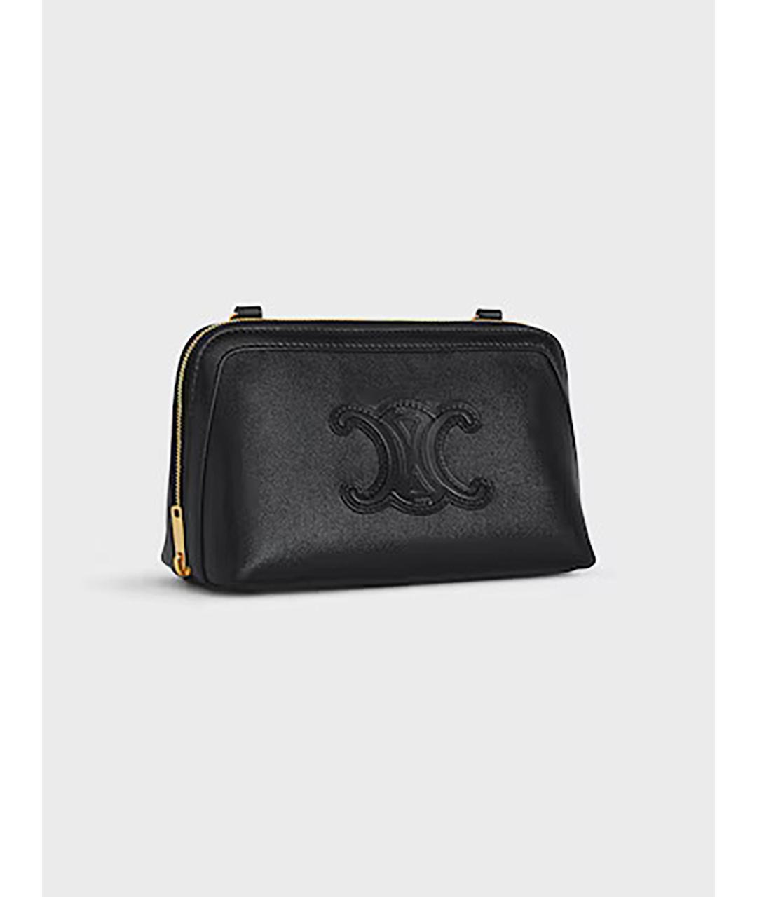 CELINE Черная кожаная сумка через плечо, фото 3