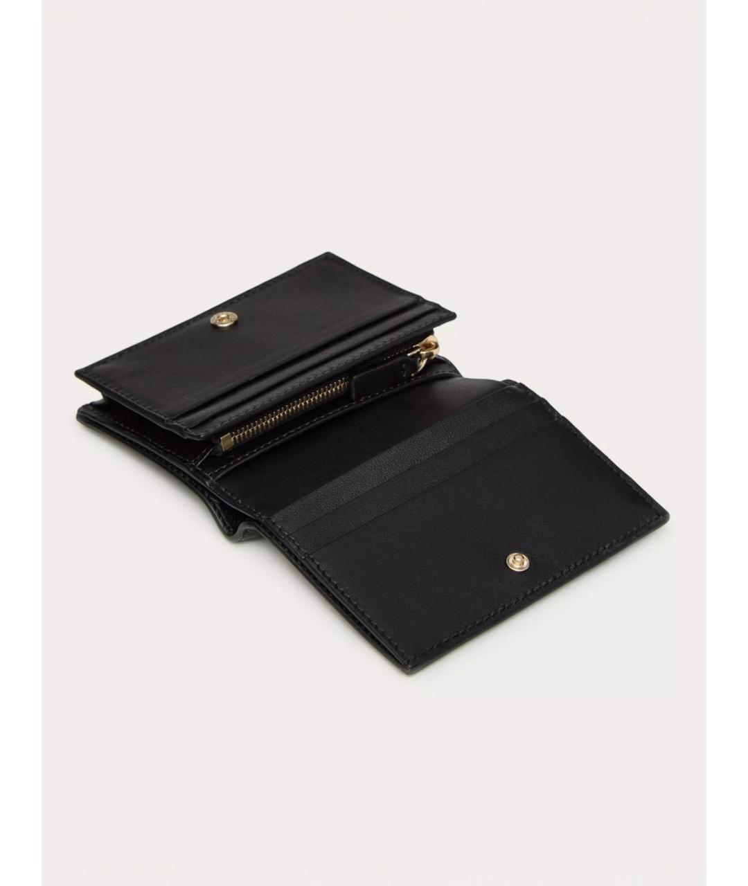 VALENTINO Черный кожаный кошелек, фото 3