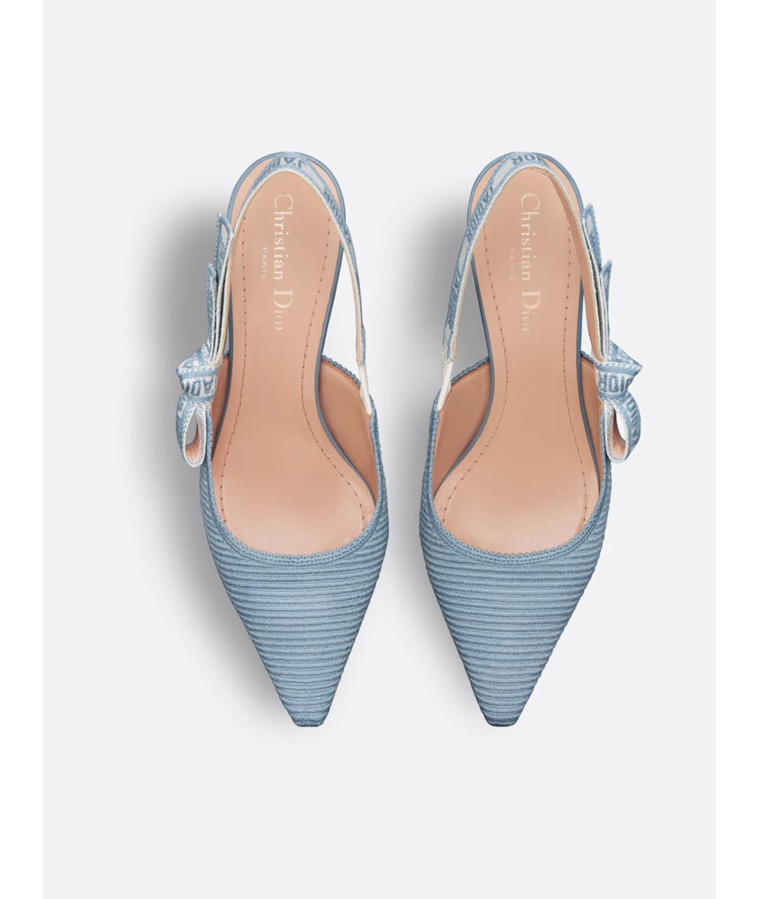 CHRISTIAN DIOR Голубые текстильные туфли, фото 3