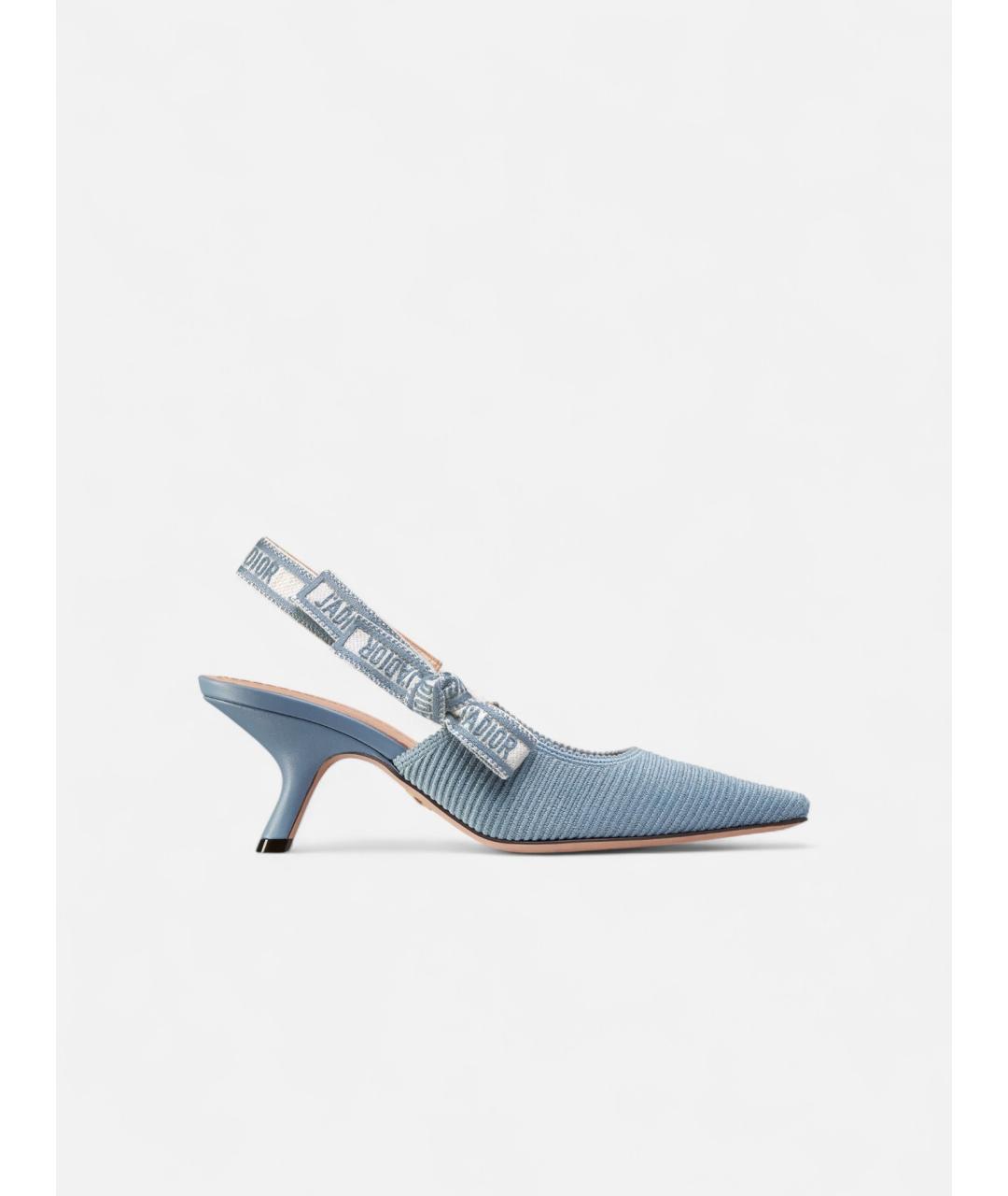 CHRISTIAN DIOR Голубые текстильные туфли, фото 5