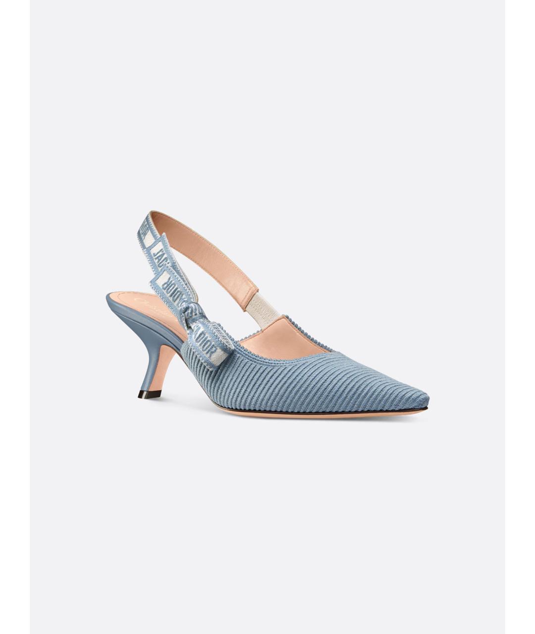 CHRISTIAN DIOR Голубые текстильные туфли, фото 2