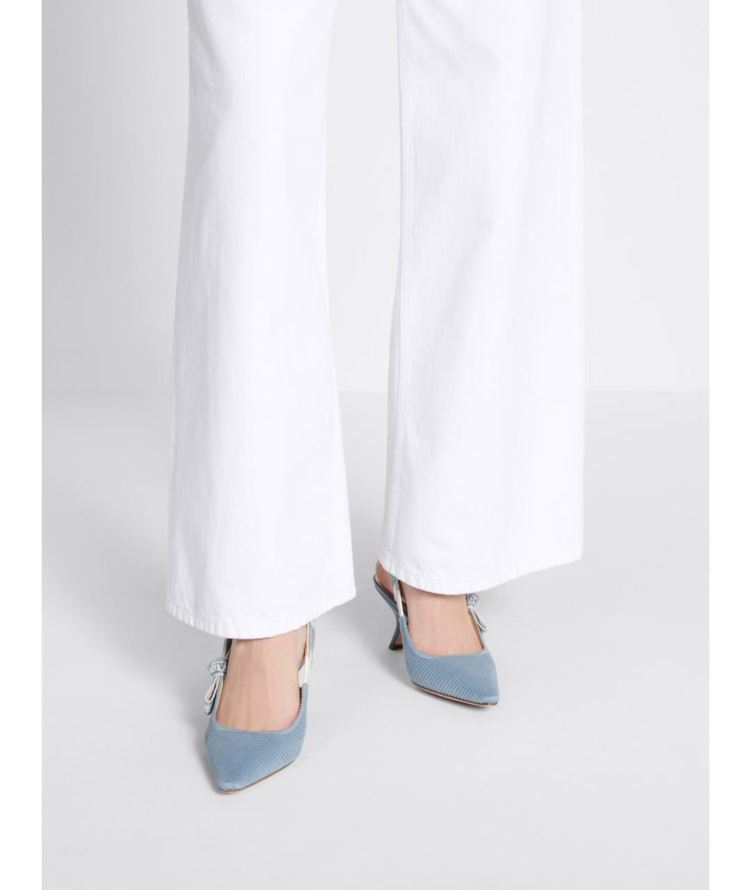 CHRISTIAN DIOR Голубые текстильные туфли, фото 4