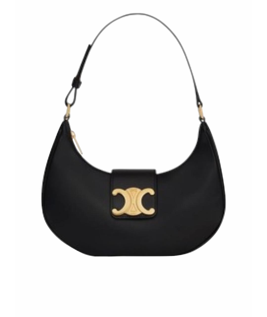 CELINE Черная кожаная сумка через плечо, фото 1