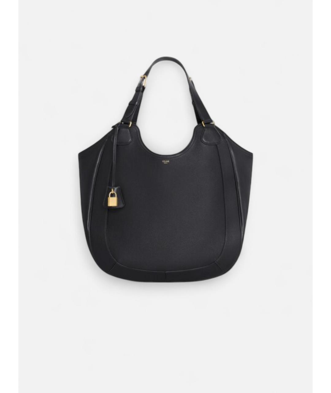 CELINE Черная кожаная сумка тоут, фото 5