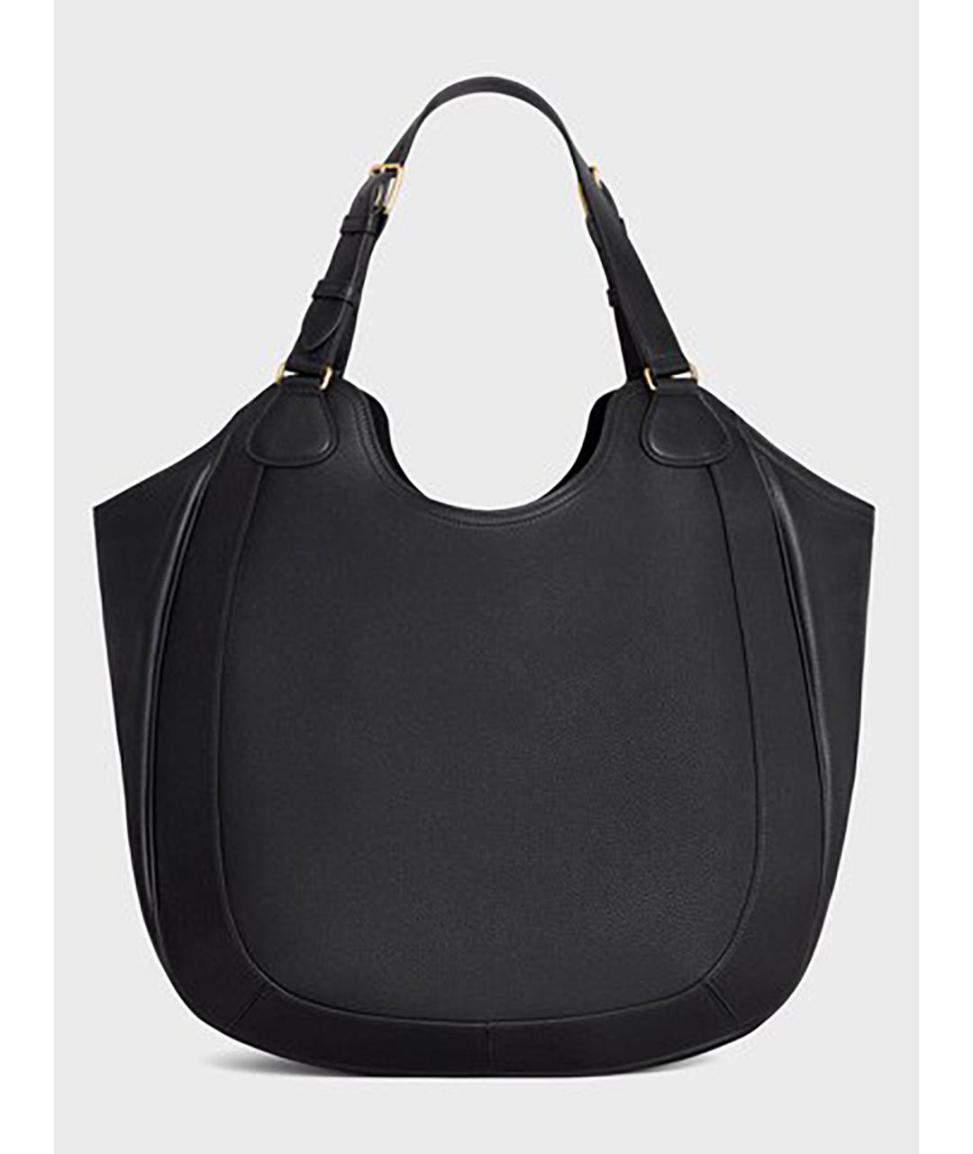 CELINE Черная кожаная сумка тоут, фото 4