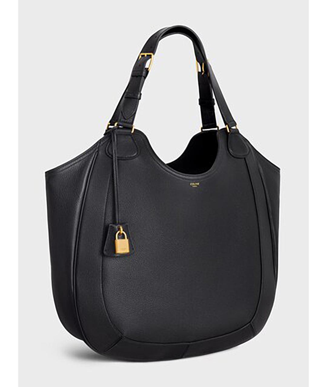 CELINE Черная кожаная сумка тоут, фото 2