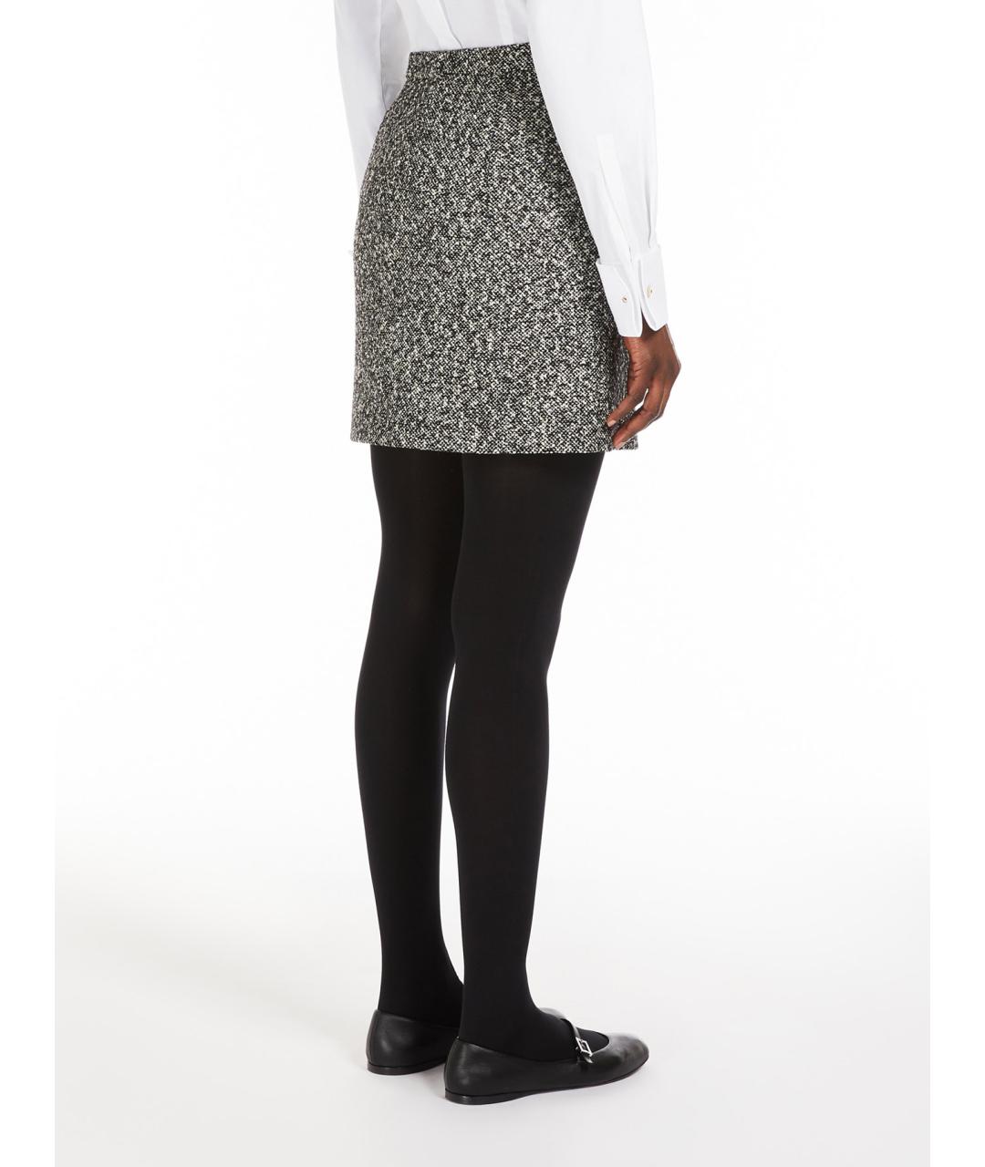 MAX MARA Серая шерстяная юбка мини, фото 5