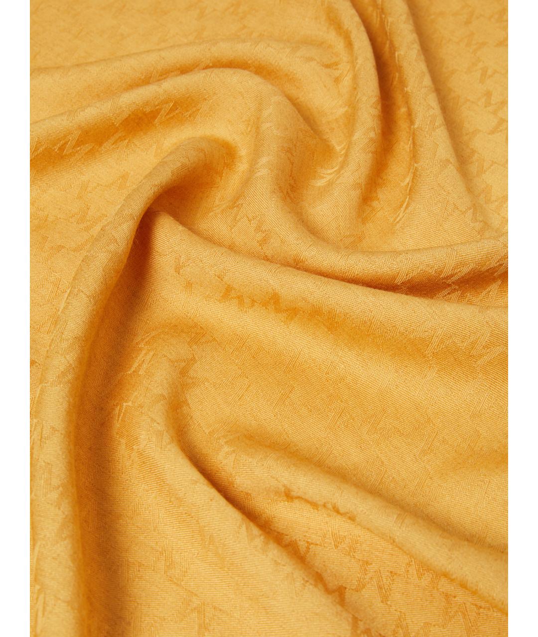 MAX MARA Желтый шерстяной шарф, фото 2