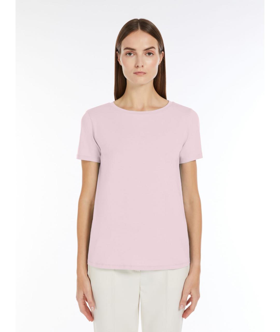 WEEKEND MAX MARA Розовая хлопковая футболка, фото 3