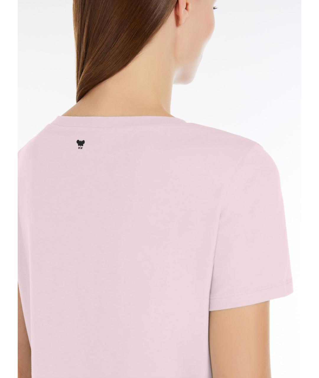 WEEKEND MAX MARA Розовая хлопковая футболка, фото 5