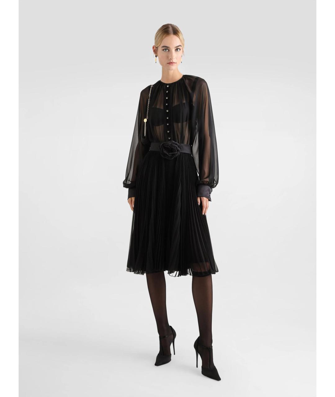 DOLCE&GABBANA Черное полиэстеровое вечернее платье, фото 2