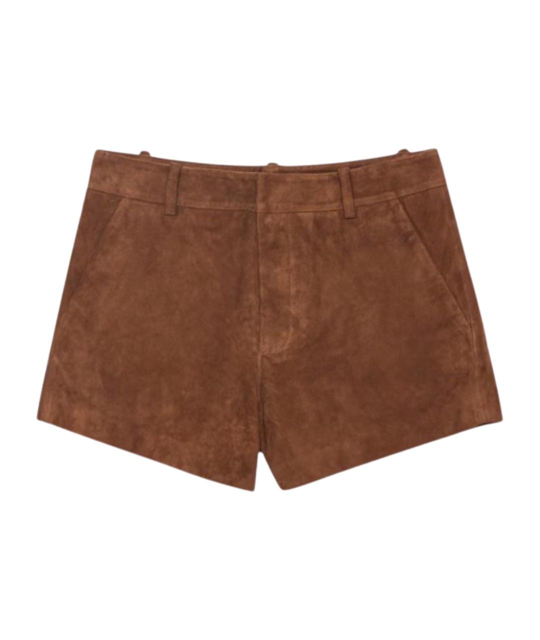 ZADIG & VOLTAIRE Коричневые замшевые шорты, фото 1