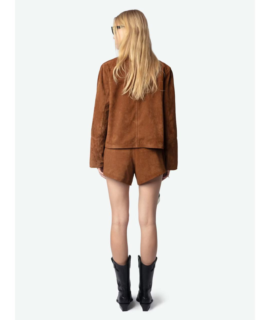 ZADIG & VOLTAIRE Коричневые замшевые шорты, фото 3