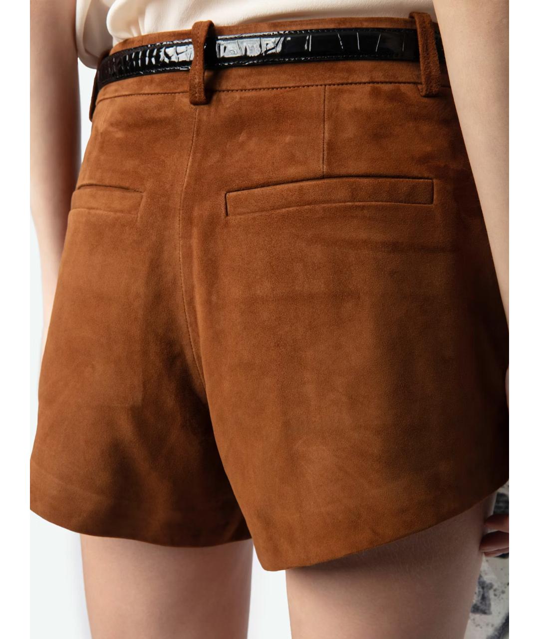 ZADIG & VOLTAIRE Коричневые замшевые шорты, фото 6