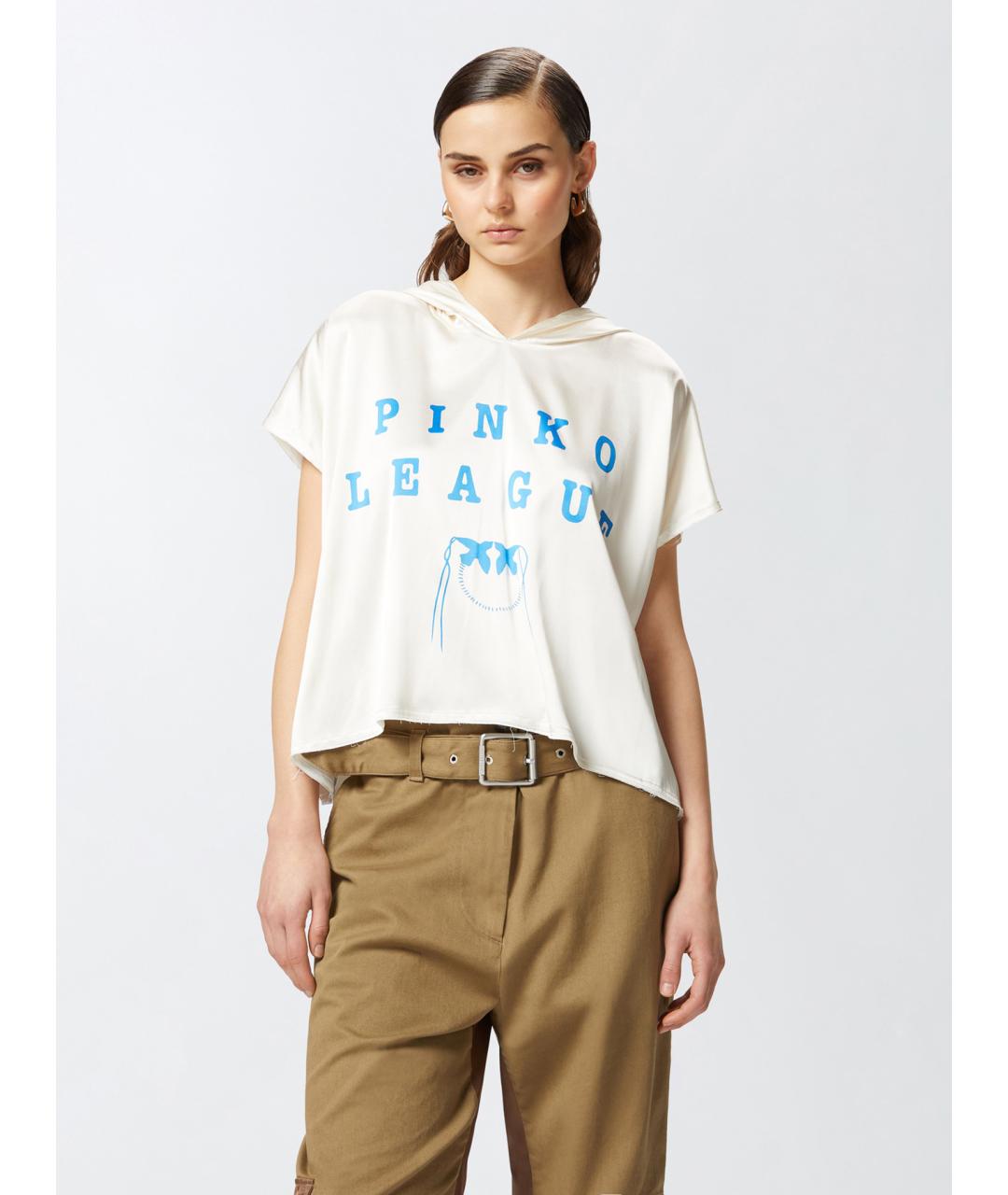 PINKO Белая вискозная блузы, фото 3