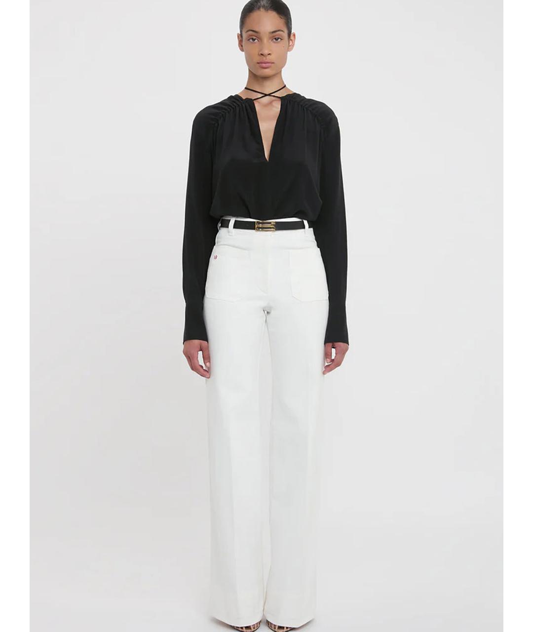 VICTORIA BECKHAM Черная шелковая блузы, фото 2