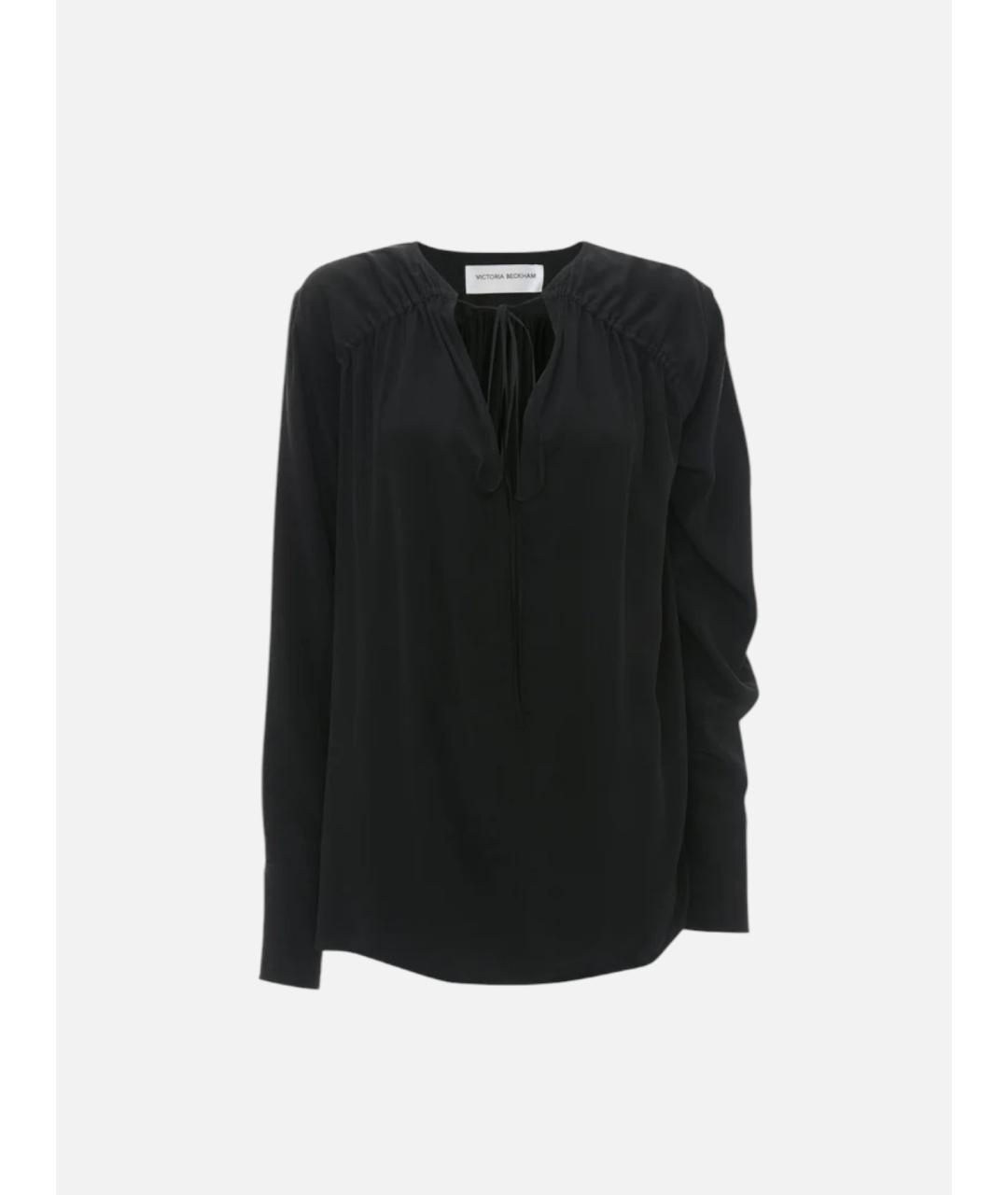 VICTORIA BECKHAM Черная шелковая блузы, фото 6