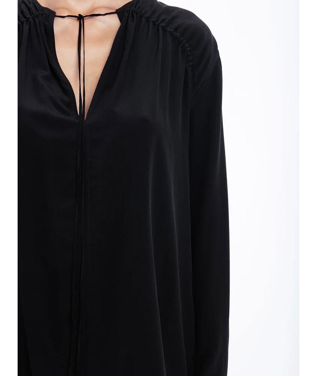 VICTORIA BECKHAM Черная шелковая блузы, фото 5