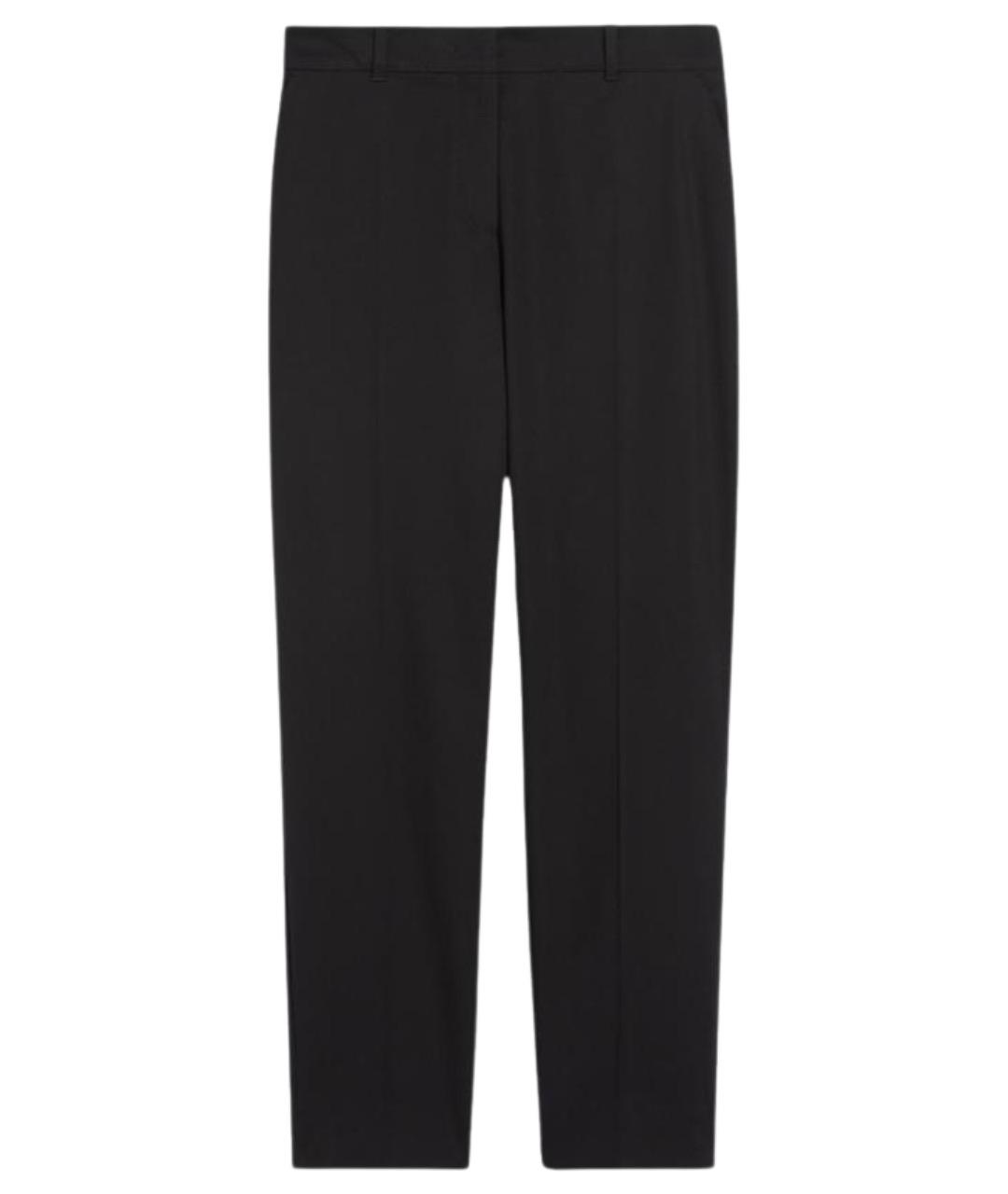 MAX MARA STUDIO Черные хлопковые прямые брюки, фото 1