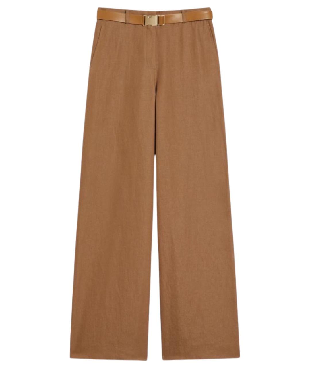 MAX MARA STUDIO Коричневые хлопковые брюки широкие, фото 1