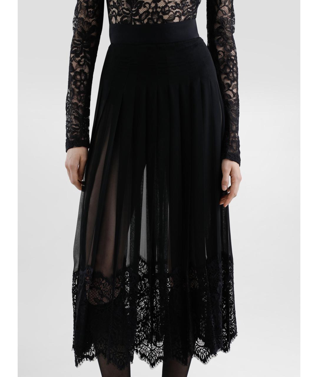 DOLCE&GABBANA Черная полиэстеровая юбка миди, фото 3