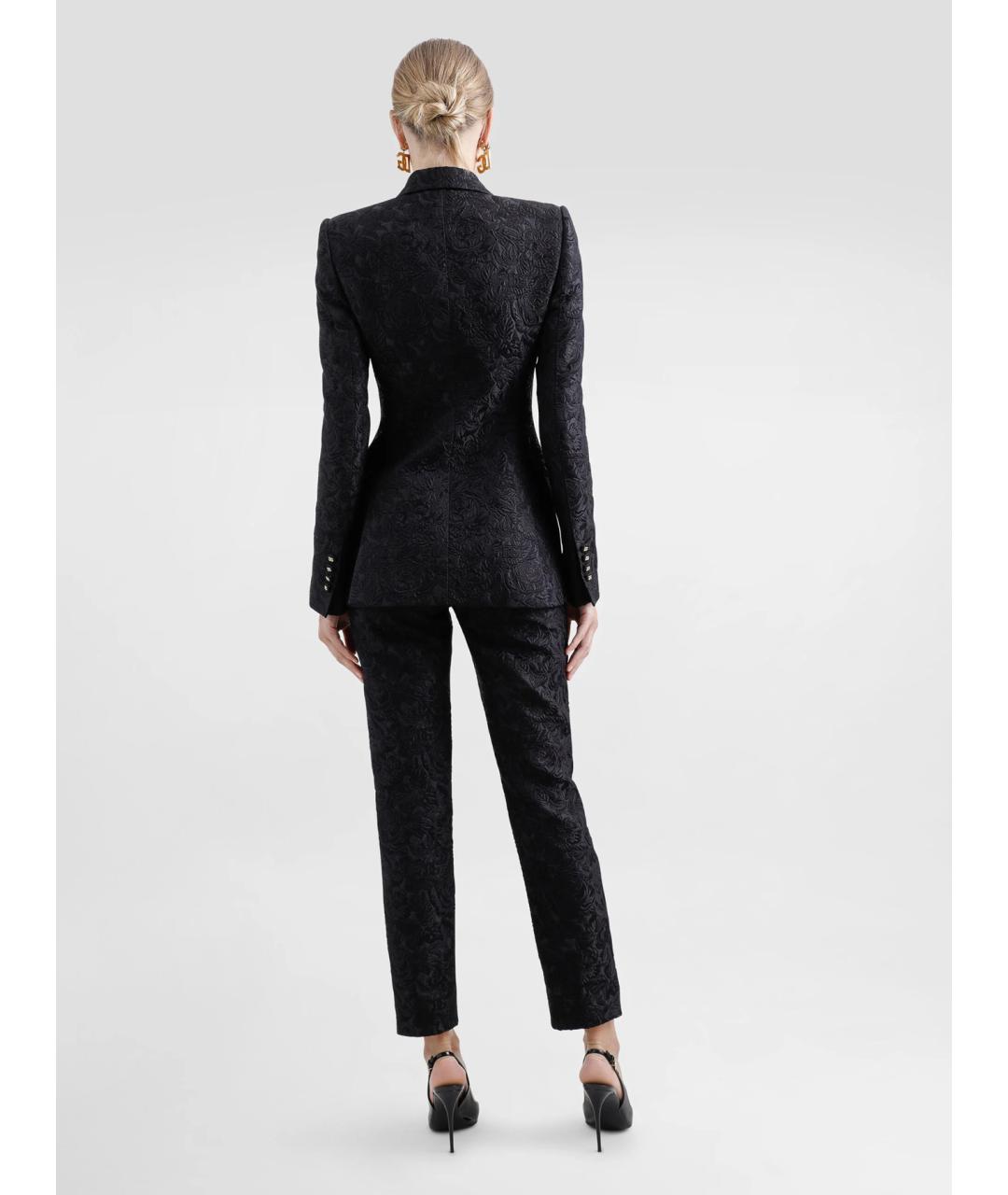 DOLCE&GABBANA Черные хлопковые прямые брюки, фото 4