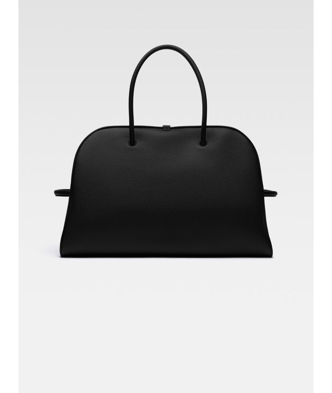 JACQUEMUS Черная кожаная сумка тоут, фото 4