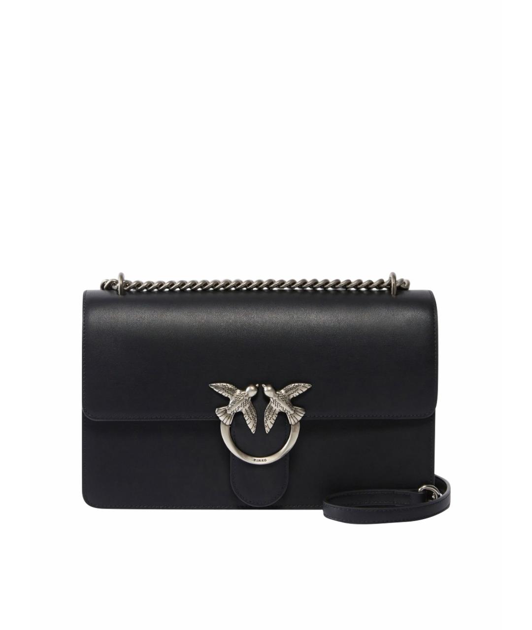 PINKO Черная кожаная сумка через плечо, фото 1