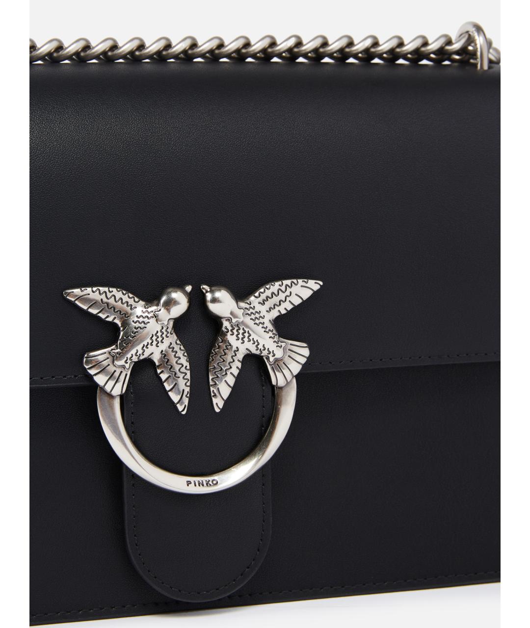 PINKO Черная кожаная сумка через плечо, фото 2