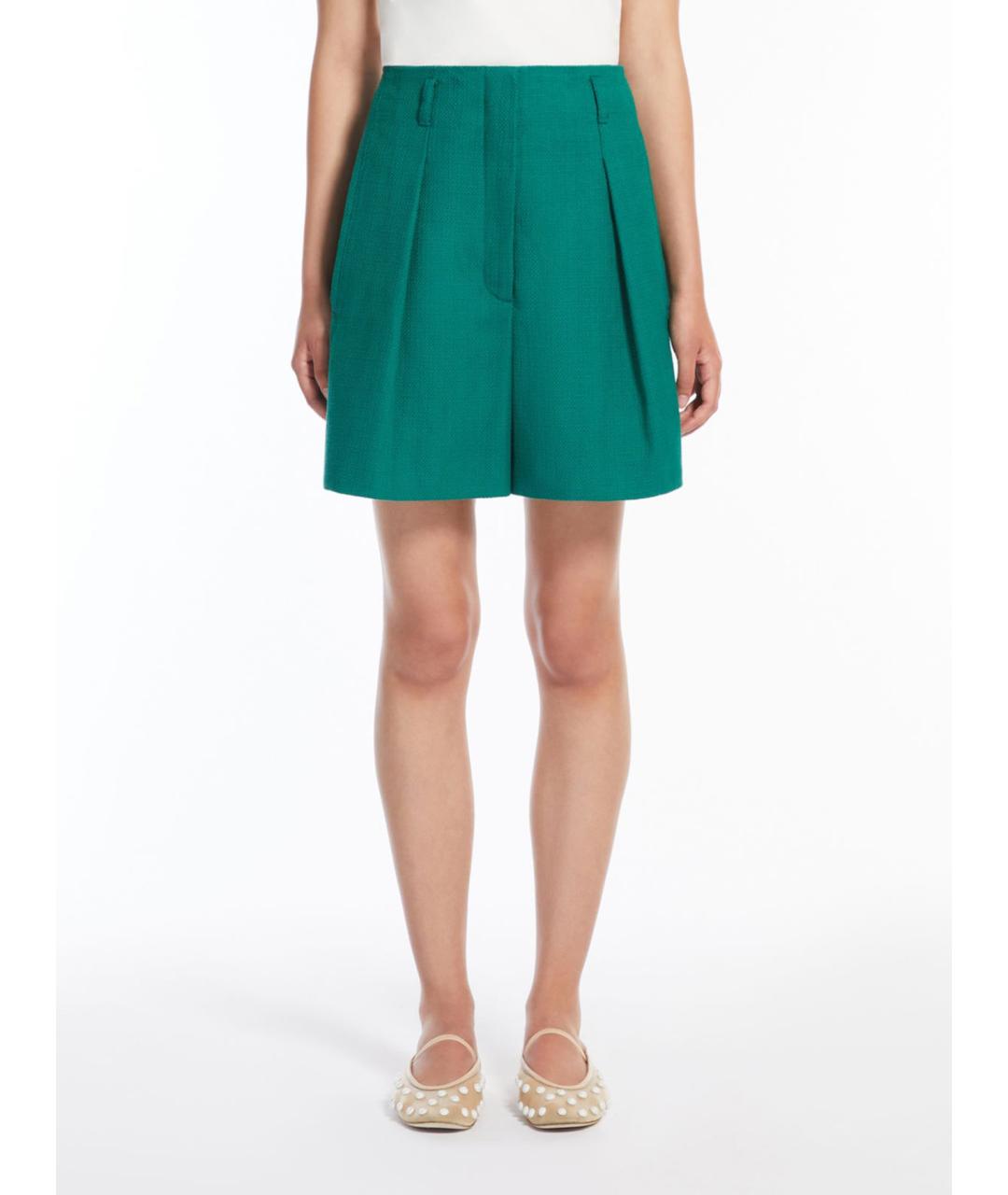 WEEKEND MAX MARA Зеленые хлопковые шорты, фото 2