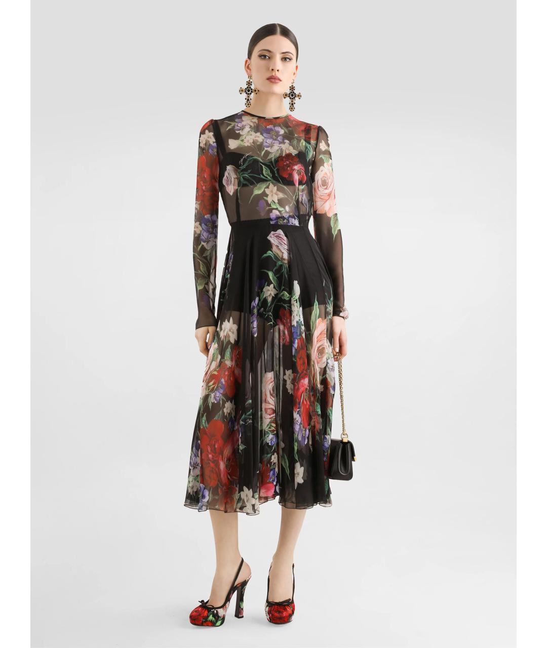 DOLCE&GABBANA Мульти шелковое вечернее платье, фото 2