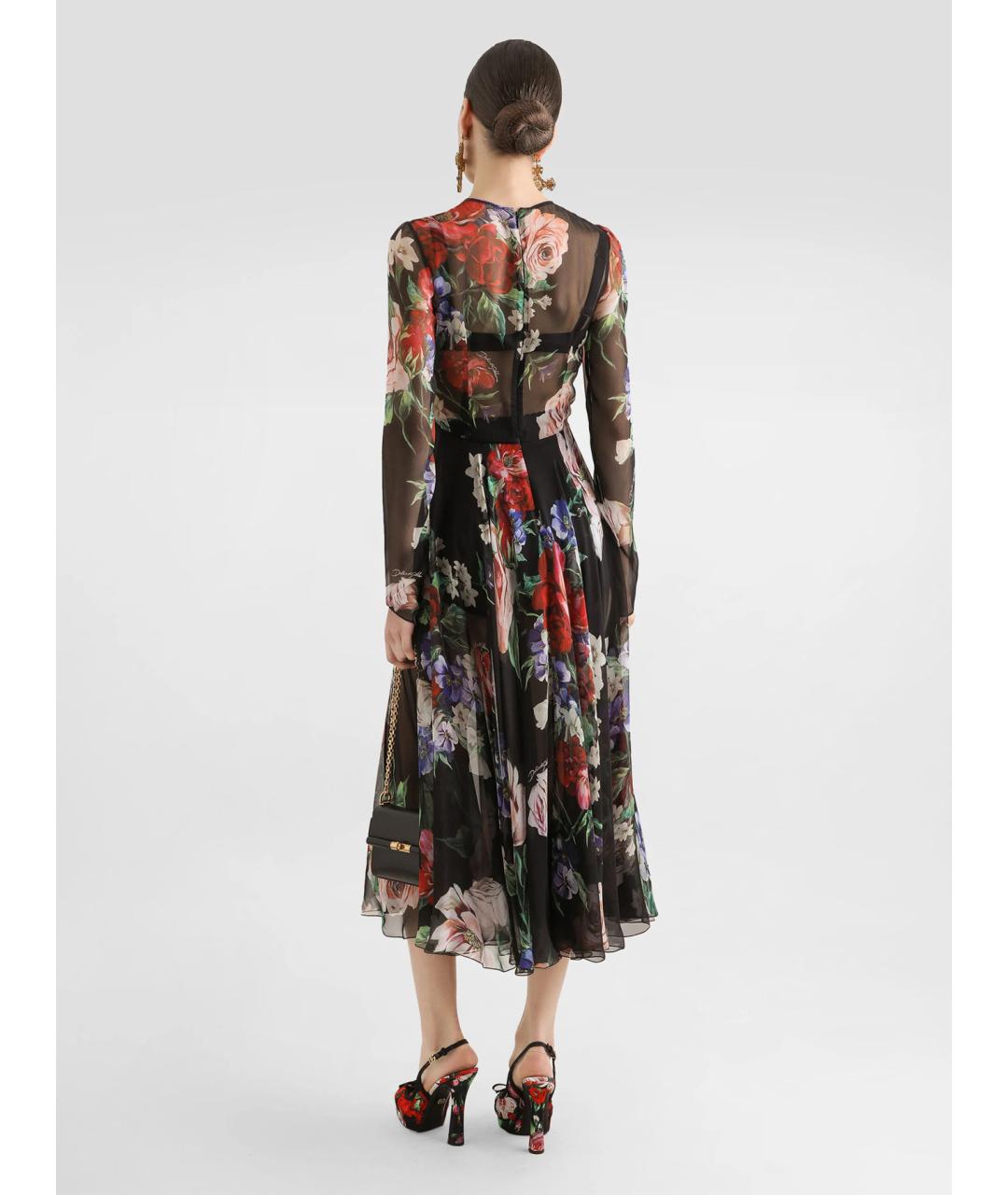DOLCE&GABBANA Мульти шелковое вечернее платье, фото 5