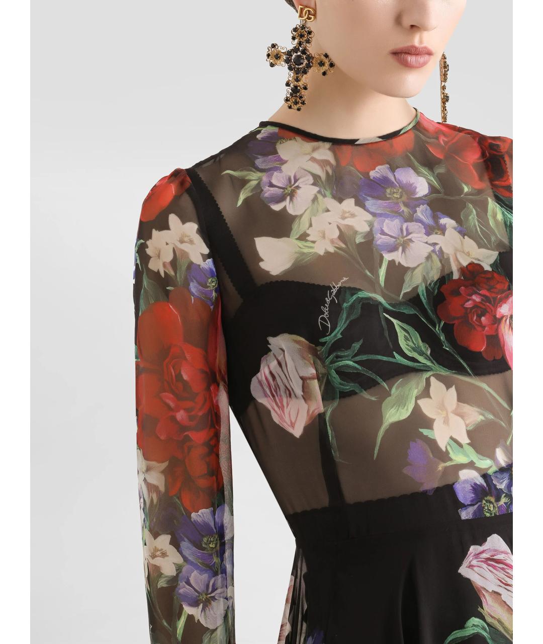 DOLCE&GABBANA Мульти шелковое вечернее платье, фото 3