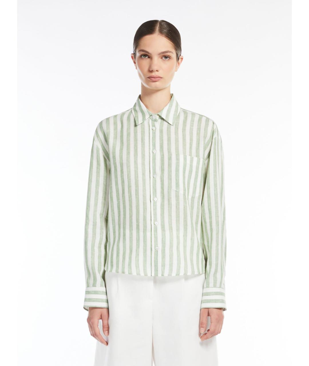 WEEKEND MAX MARA Мульти льняная рубашка, фото 4