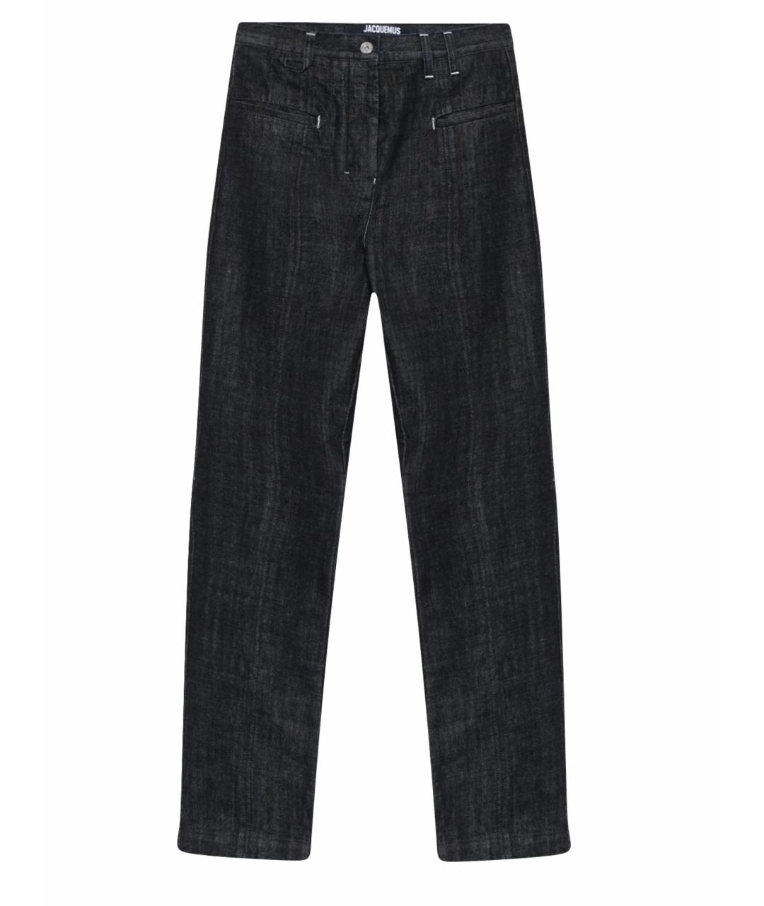JACQUEMUS Темно-синие хлопковые прямые джинсы, фото 1