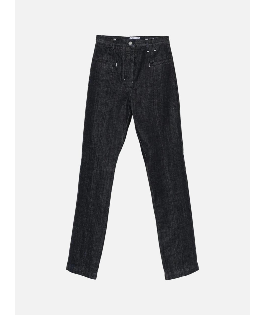 JACQUEMUS Темно-синие хлопковые прямые джинсы, фото 6