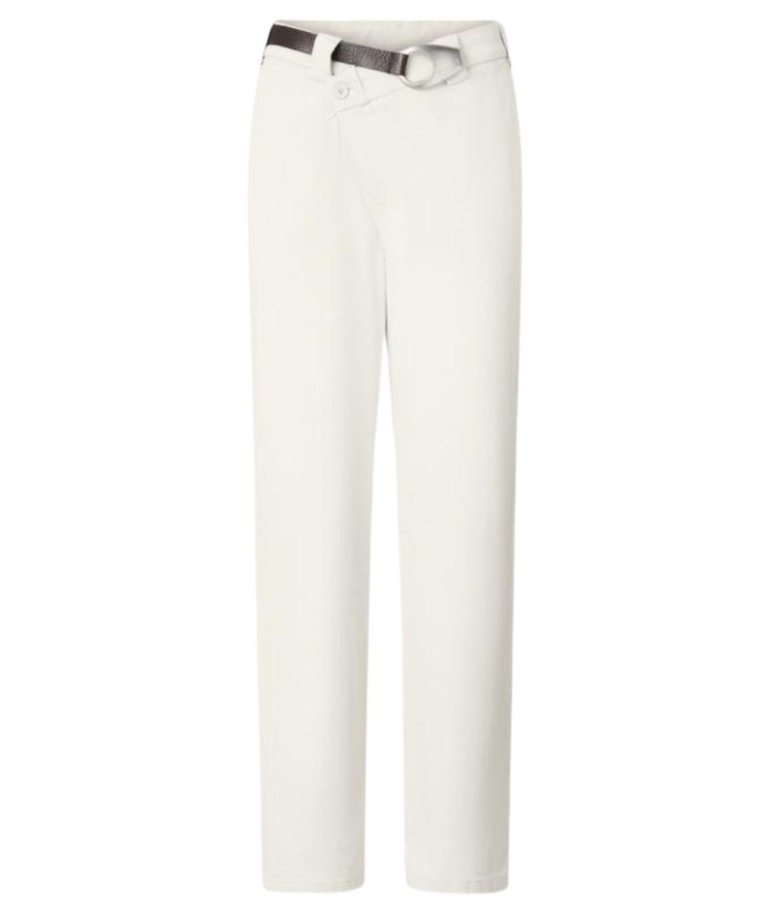 PINKO Белые хлопковые прямые брюки, фото 1