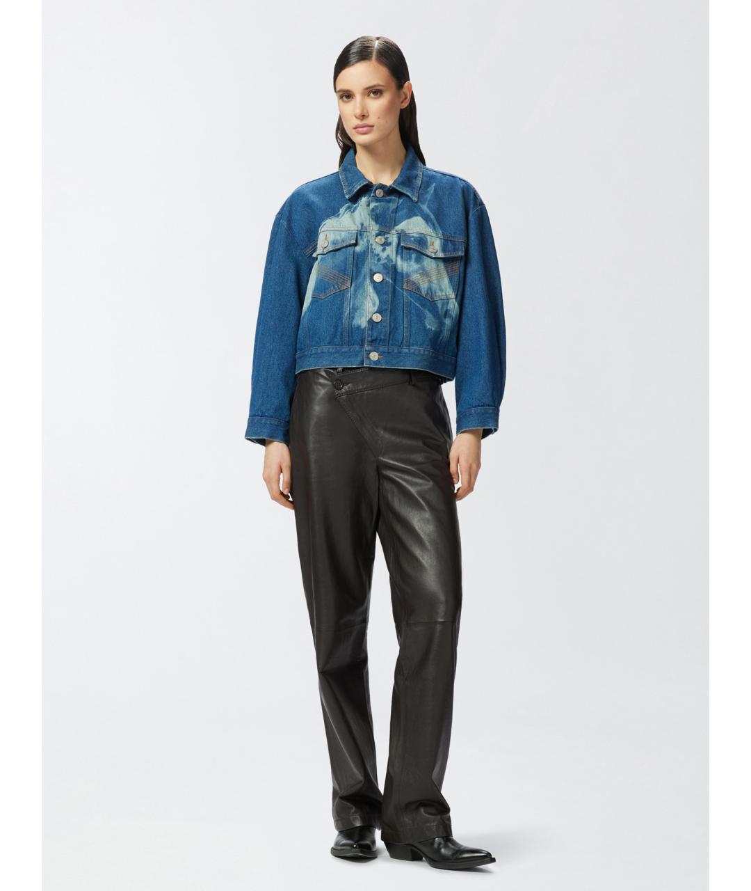 PINKO Синяя хлопковая куртка, фото 2