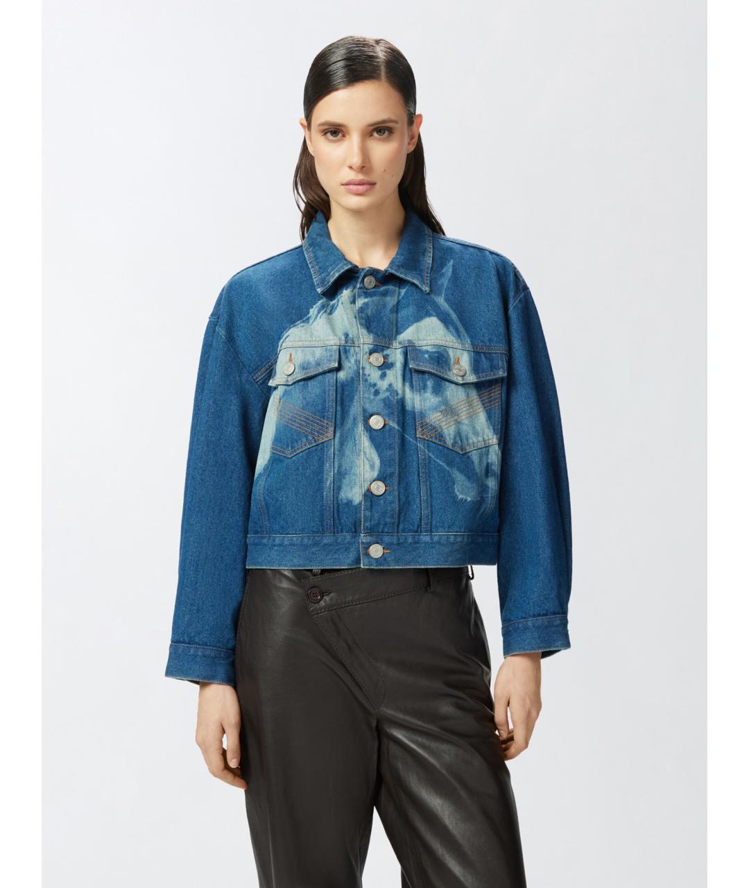 PINKO Синяя хлопковая куртка, фото 3