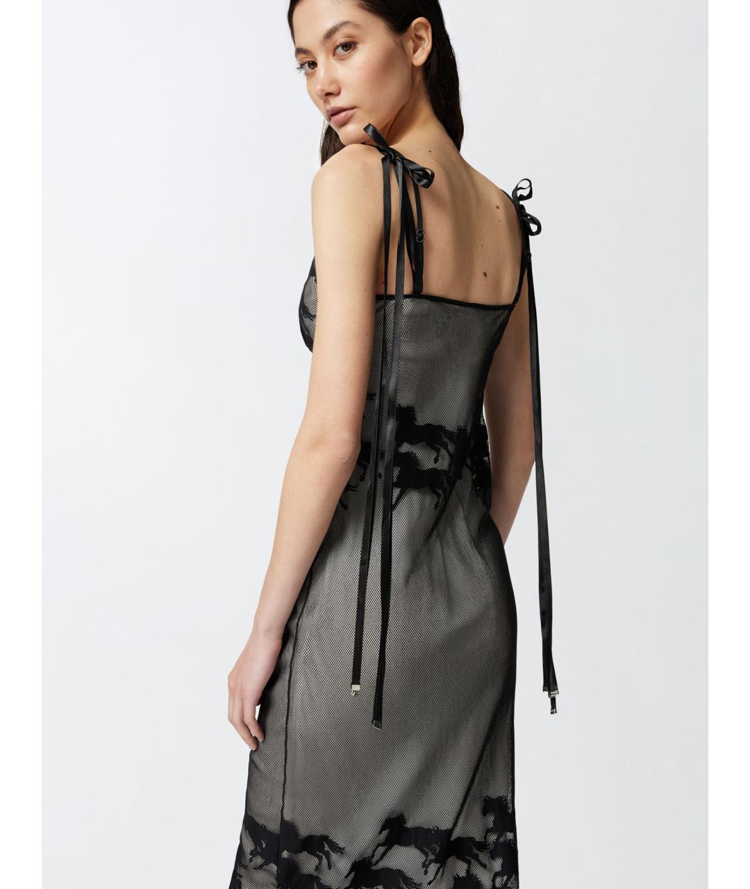 PINKO Черное хлопковое вечернее платье, фото 5