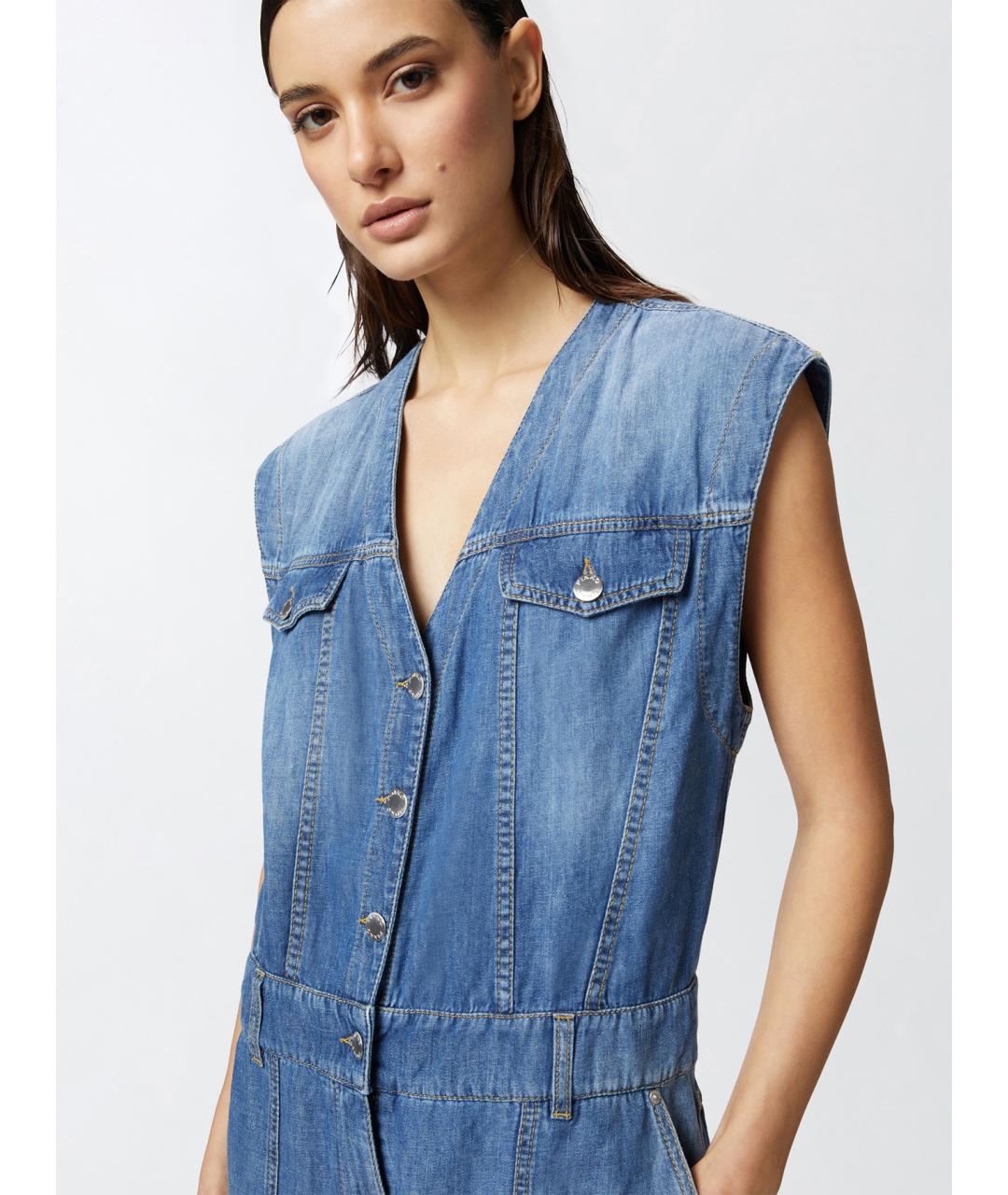 PINKO Синий хлопковый комбинезон, фото 5