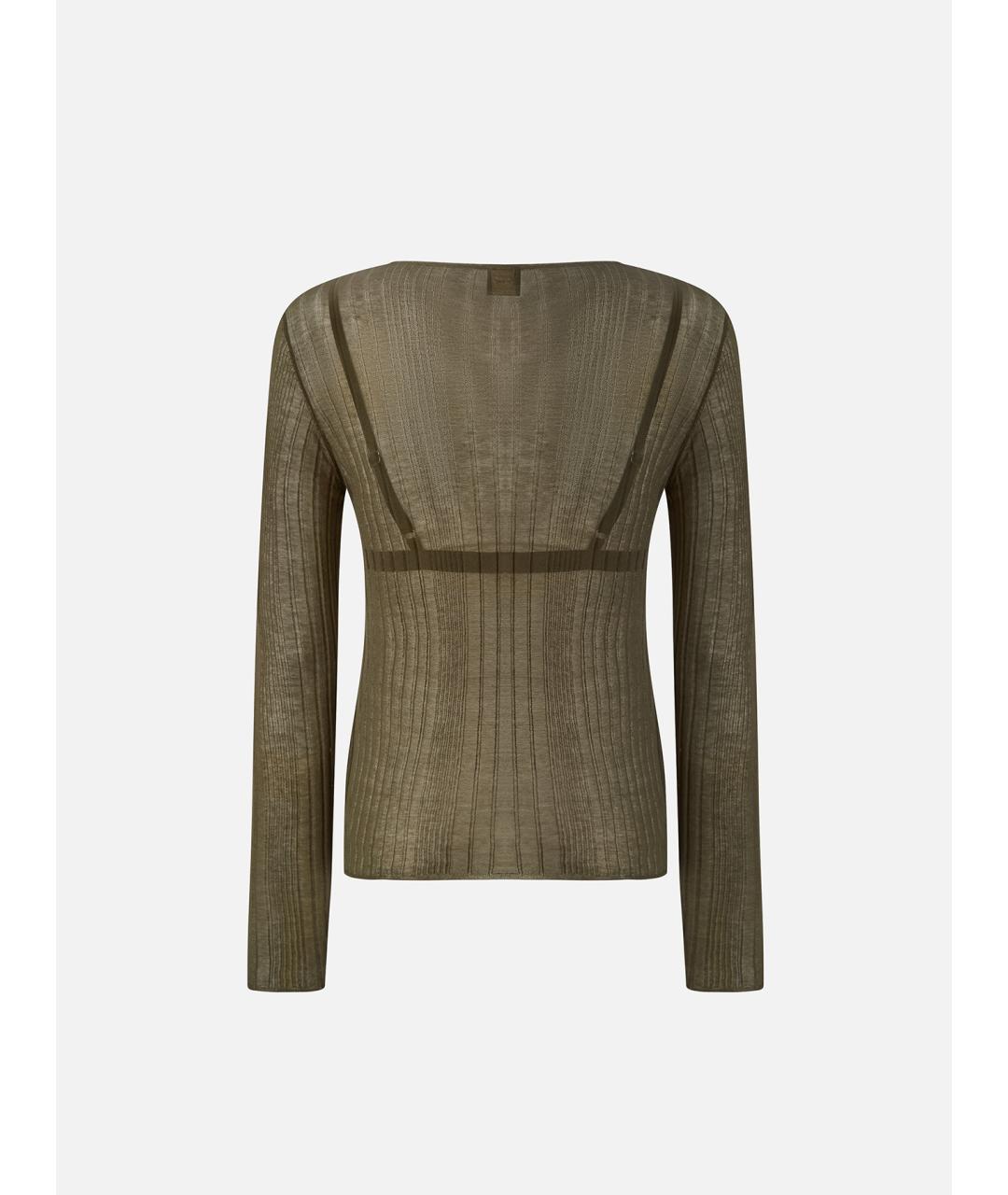 PINKO Зеленый хлопковый джемпер / свитер, фото 6