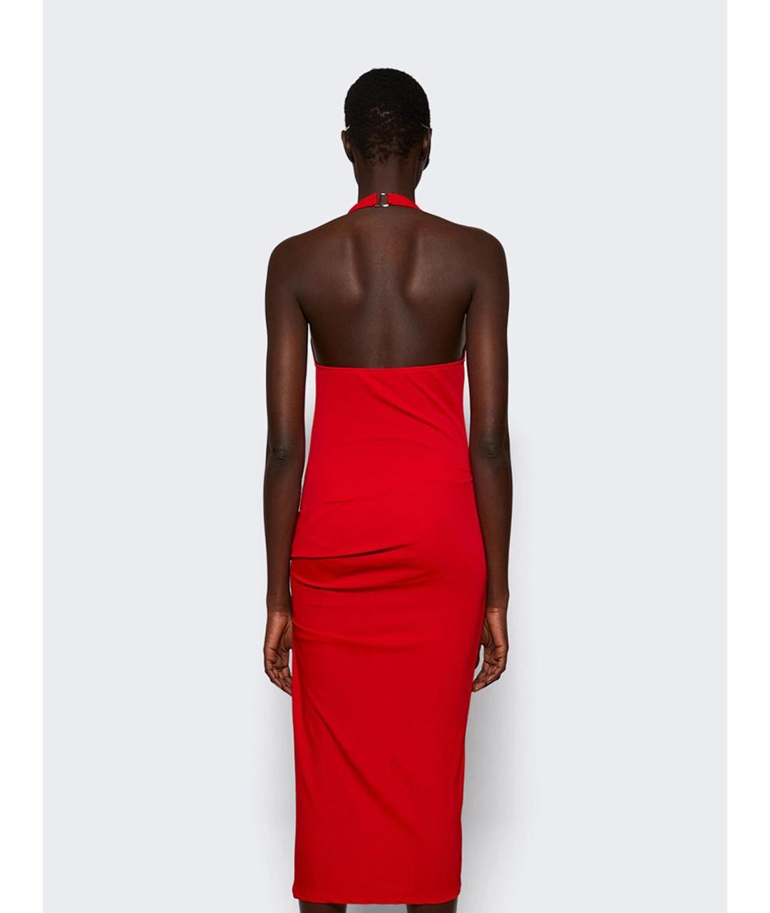 JACQUEMUS Красное вискозное коктейльное платье, фото 5