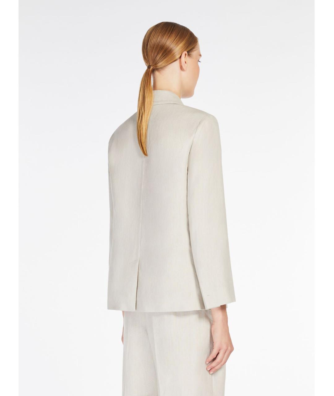'S MAX MARA Белый льняной жакет/пиджак, фото 3