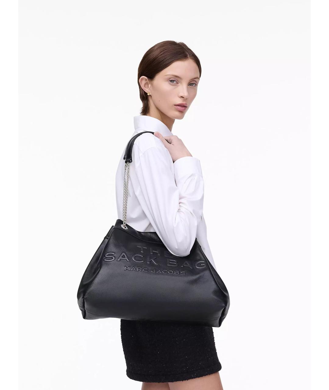 MARC JACOBS Черная кожаная сумка тоут, фото 8