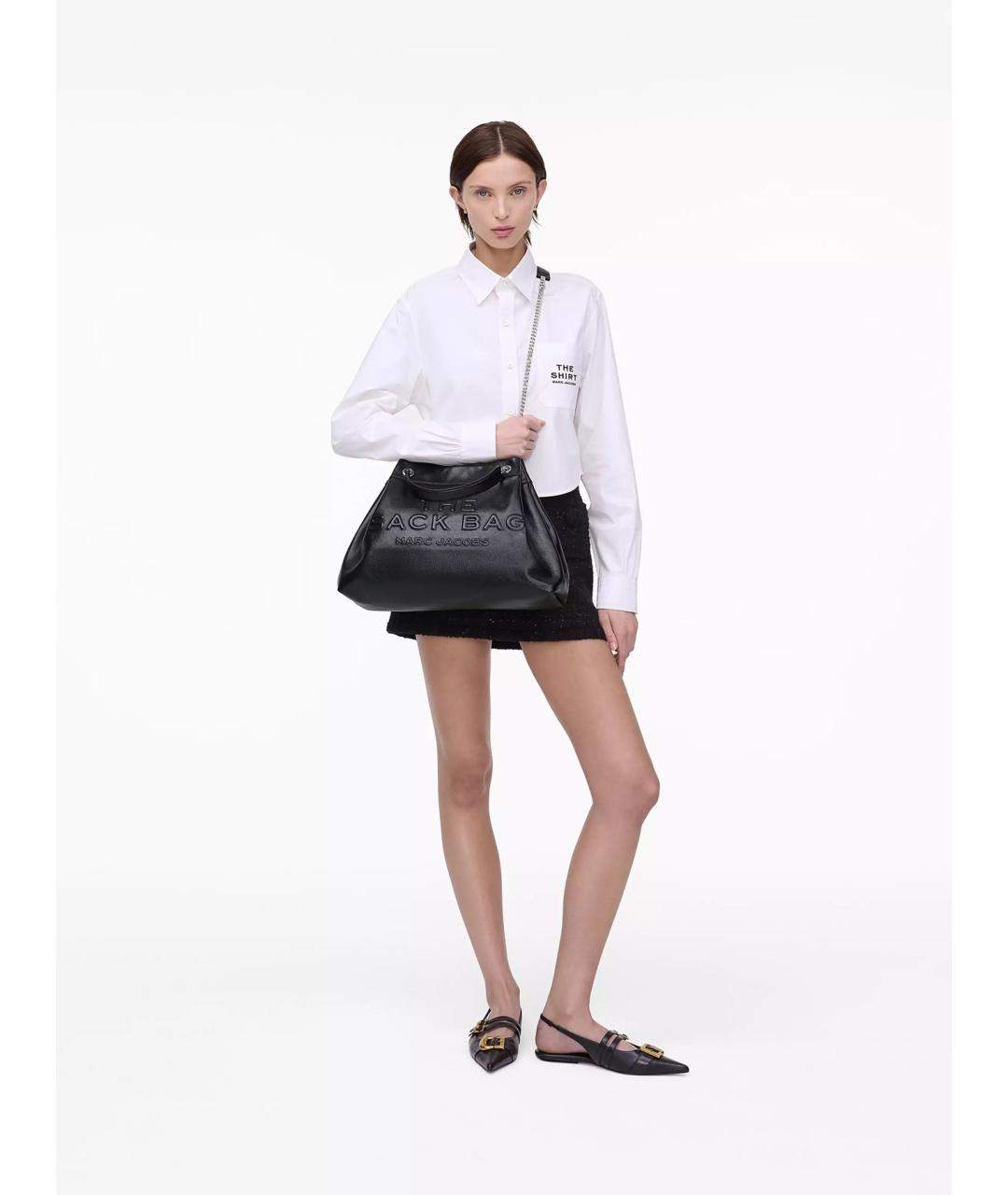 MARC JACOBS Черная кожаная сумка тоут, фото 2