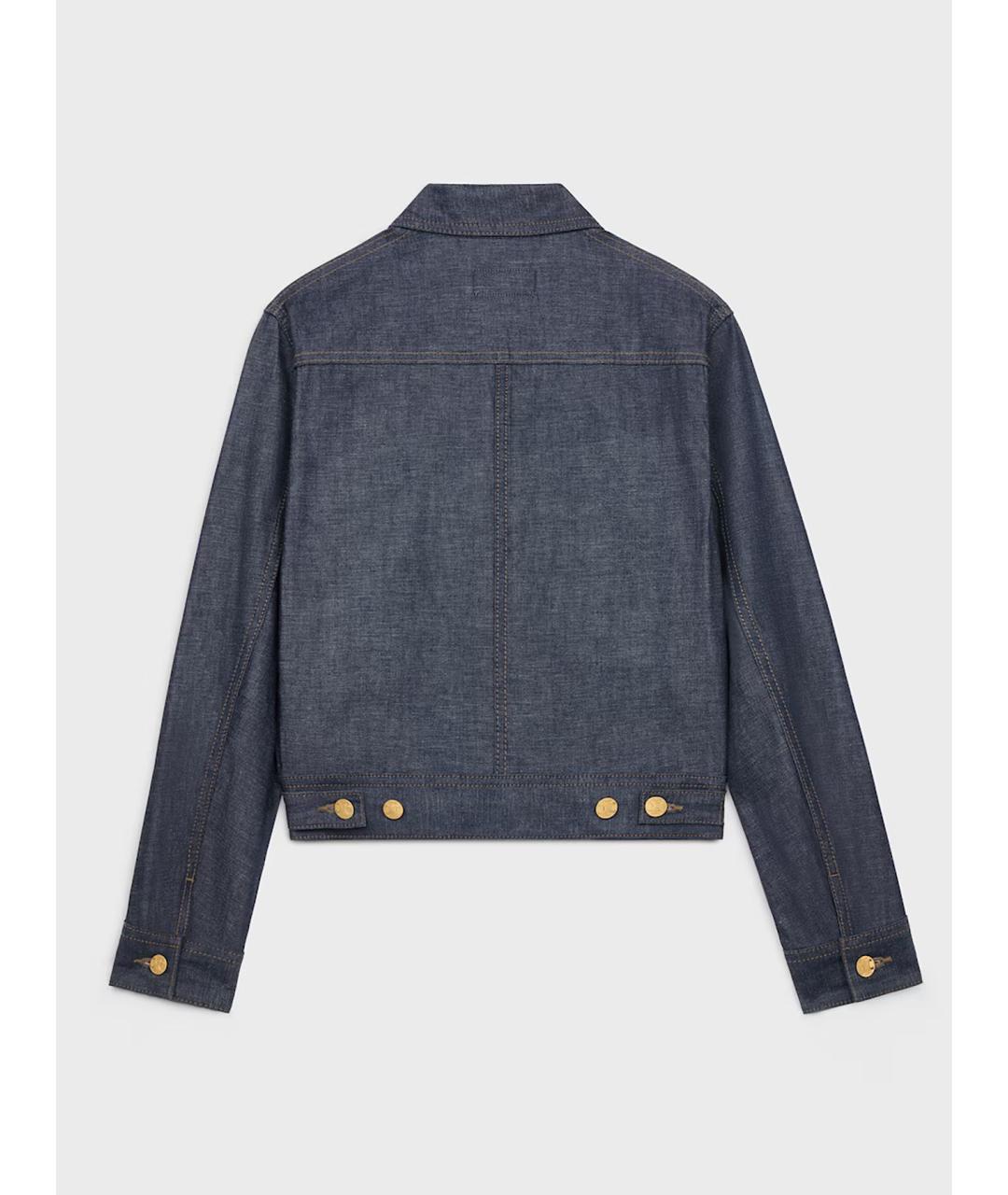 CELINE Синяя хлопковая куртка, фото 2