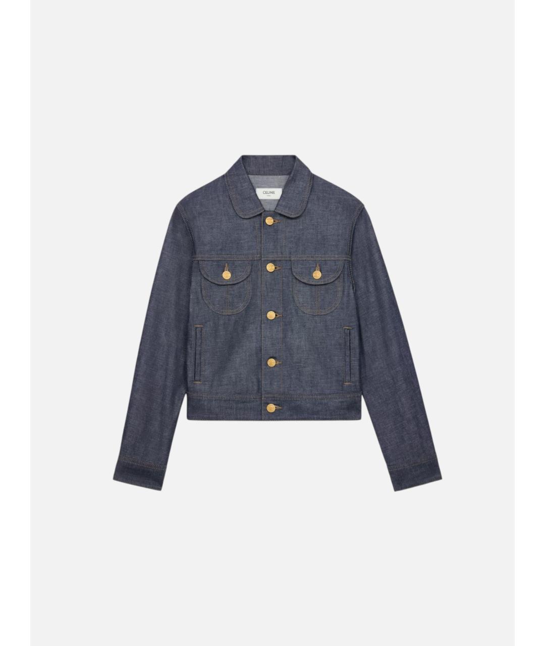 CELINE Синяя хлопковая куртка, фото 3