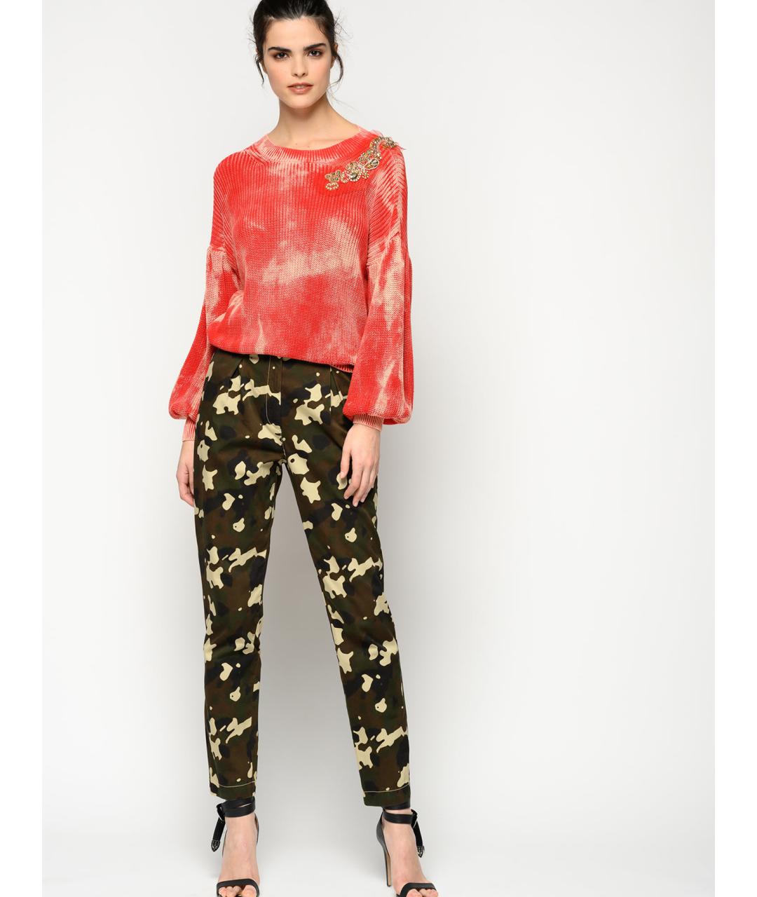 PINKO Мульти хлопковые прямые брюки, фото 4