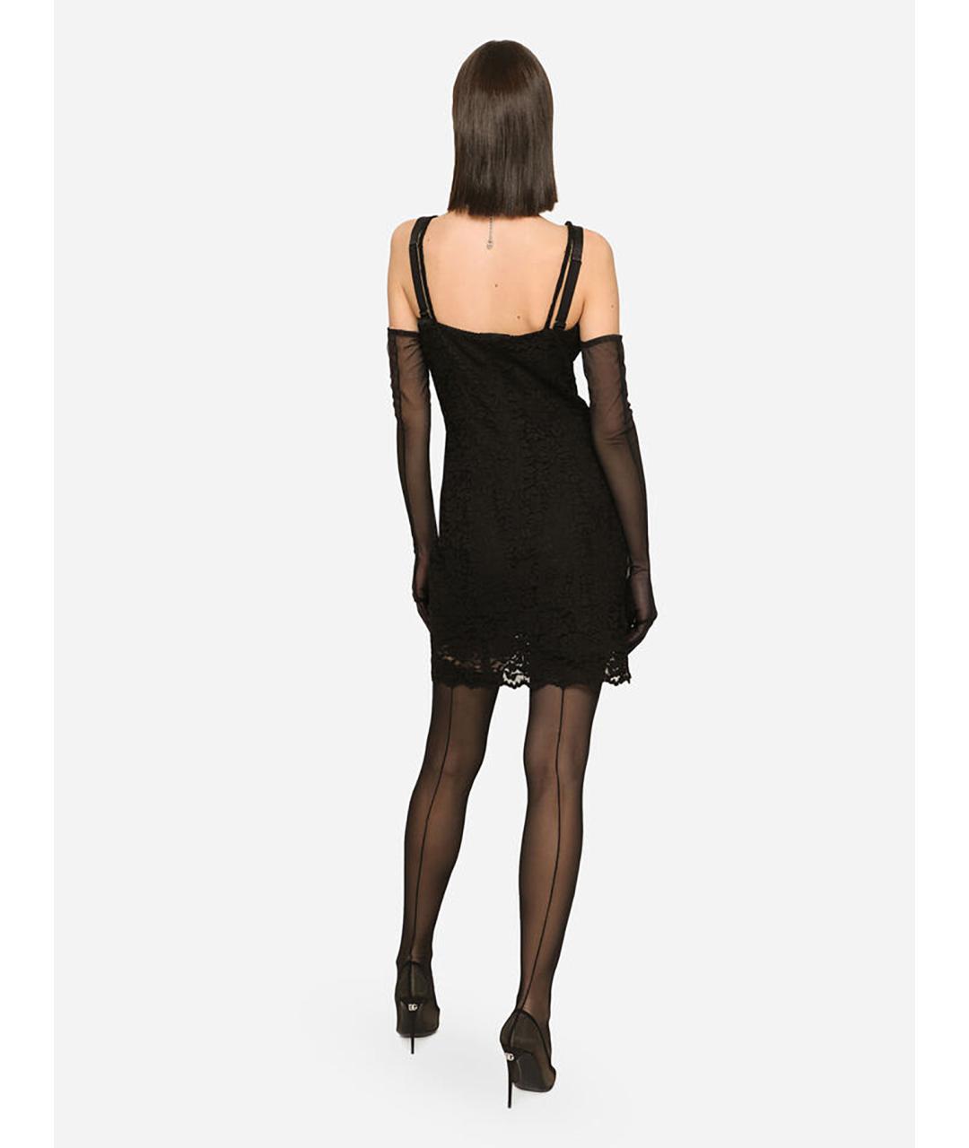 DOLCE&GABBANA Черное полиамидовое коктейльное платье, фото 3